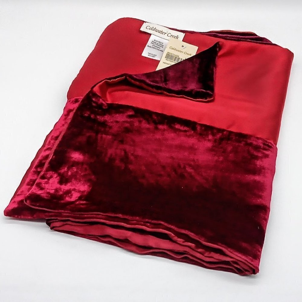 Coldwater Creek Red Velvet Blocked Scarf NWT